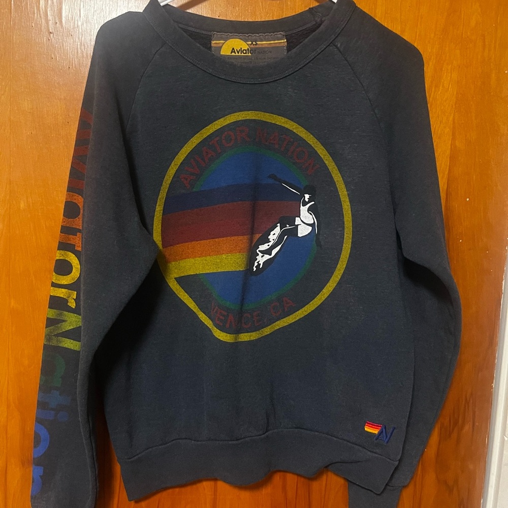 Aviator Nation Charcoal/Navy crew (Venice,CA)